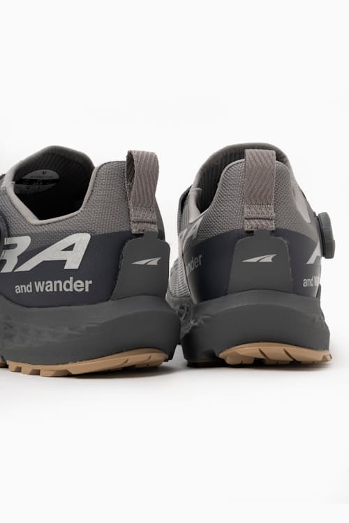 laydown detail image of Altra x and Wander Timp 5 BOA