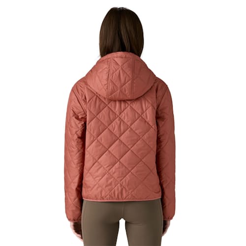 on model image of Women's Diamond Quilted Bomber Hoodie