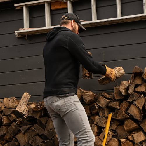 lifestyle image of Cloudbase Merino: Heavy Weather Hooded Mid