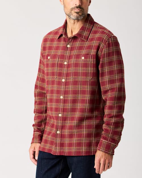 lifestyle image of Heavy Flannel Crossback Work Shirt