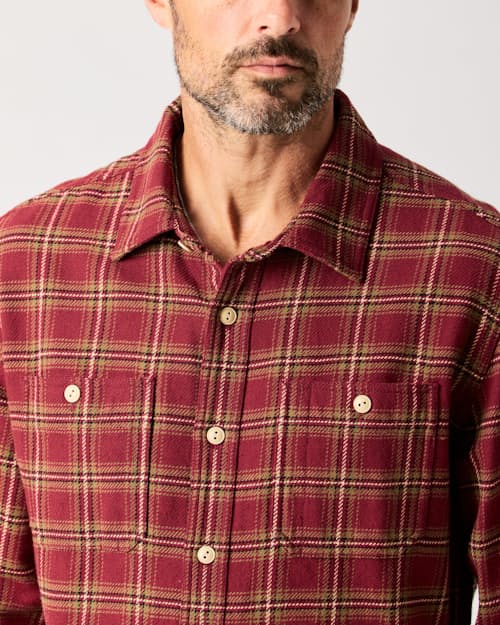 lifestyle image of Heavy Flannel Crossback Work Shirt
