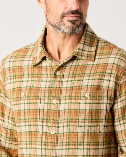 lifestyle image of Heavy Flannel Crossback Work Shirt
