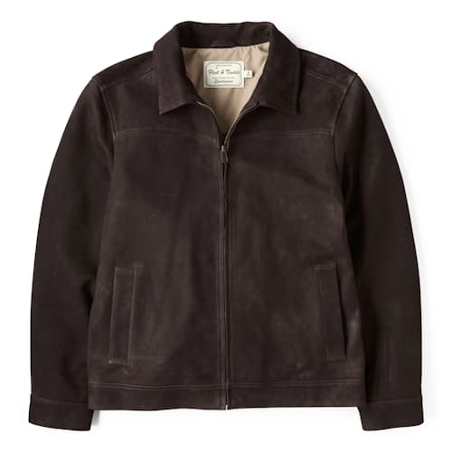 laydown image of Collard Leather Jacket