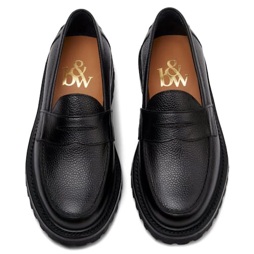 laydown image of The Ellis Penny Lug Sole Loafer