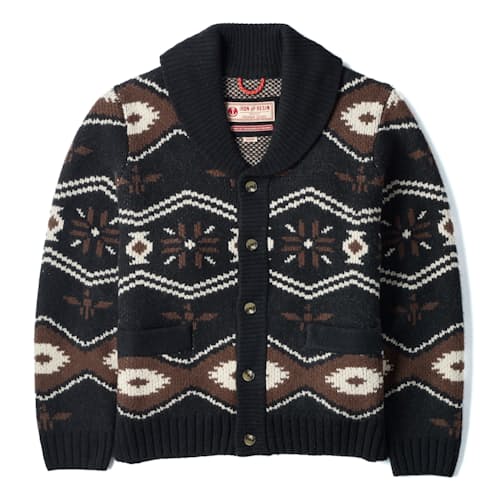 laydown image of Wincha Shawl Collar Sweater