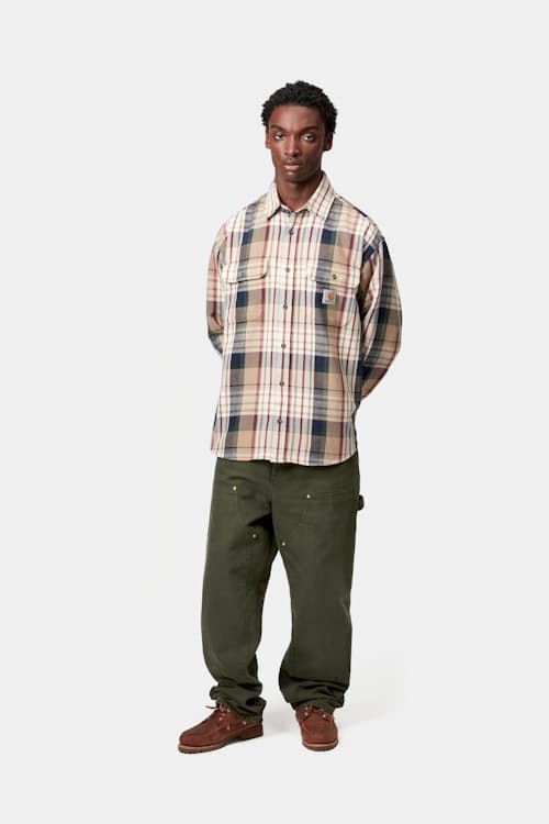 on model image of Double Knee Canvas Pant