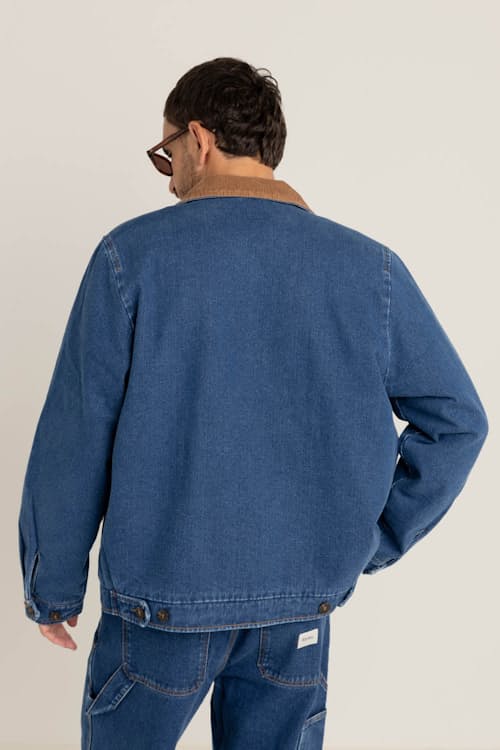 on model image of Washed Denim James Jacket