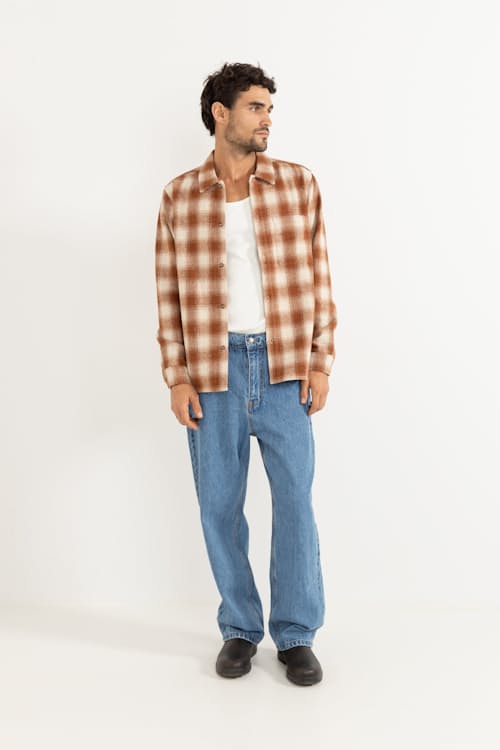 on model image of Bison Long Sleeve Shirt