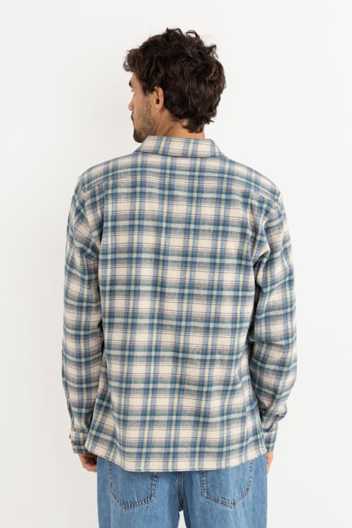 on model image of Sur Long Sleeve Flannel