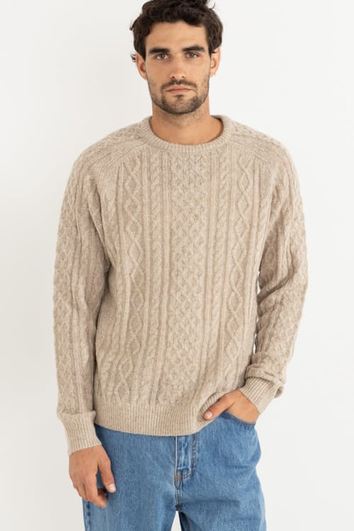 on model image of Mohair Fisherman Knit