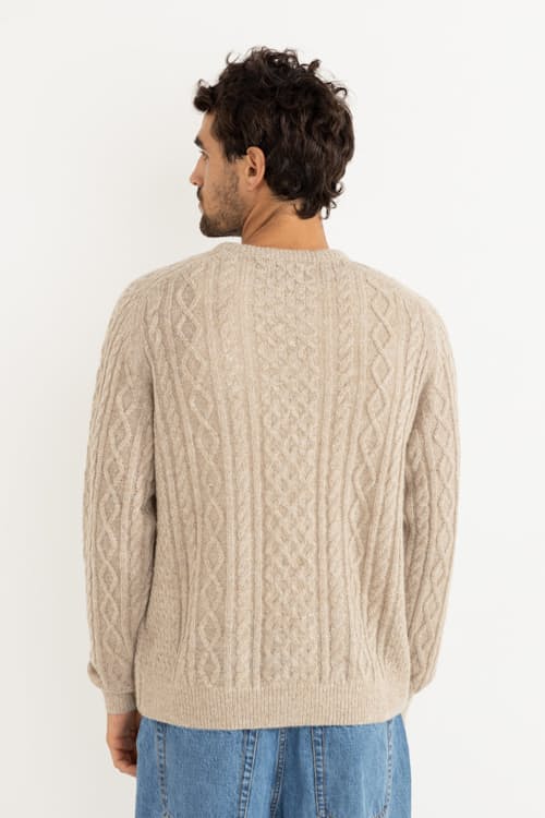 on model image of Mohair Fisherman Knit