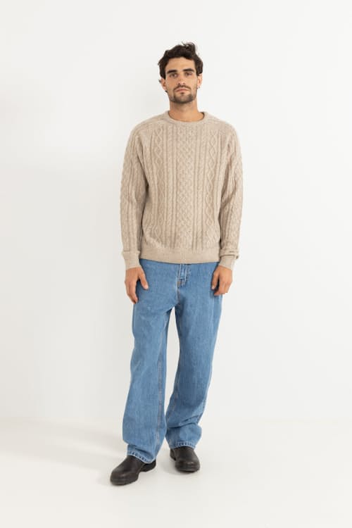 on model image of Mohair Fisherman Knit