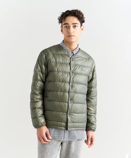 on model image of Inner Down Insulated Cardigan