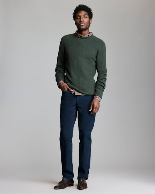 on model image of Mini Waffle Crew Long Sleeve