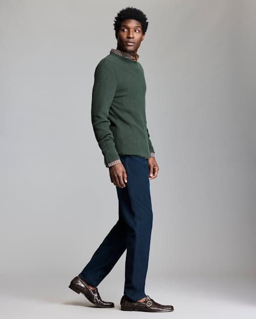 on model image of Mini Waffle Crew Long Sleeve