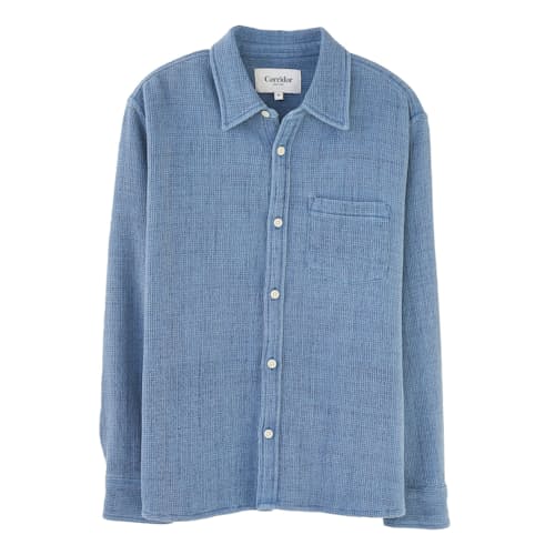 laydown image of Pigment Dyed Waffle Long Sleeve Shirt