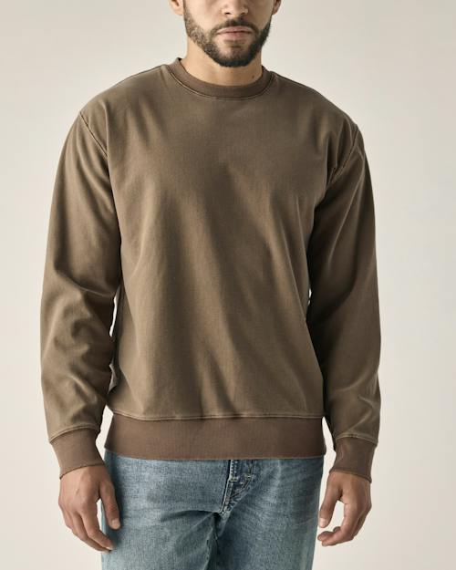 on model image of PatinaTech Crewneck Sweatshirt