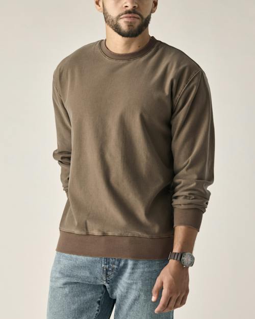 on model image of PatinaTech Crewneck Sweatshirt