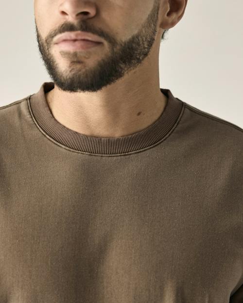 on model image of PatinaTech Crewneck Sweatshirt