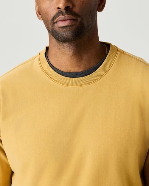 on model image of PatinaTech Crewneck Sweatshirt