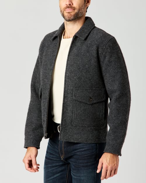 lifestyle image of Boiled Wool Station Jacket