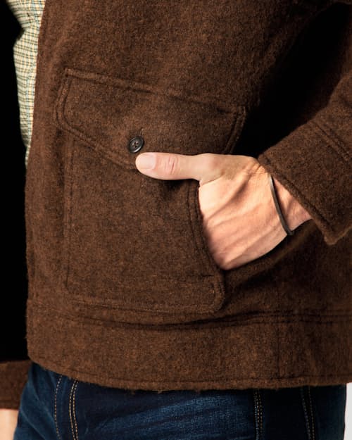lifestyle image of Boiled Wool Station Jacket