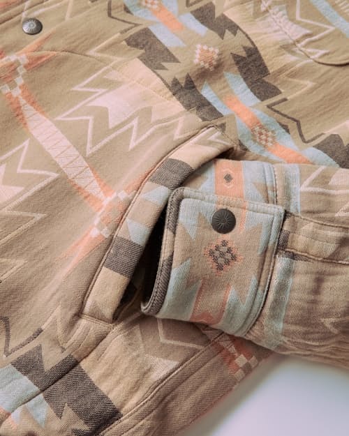 laydown detail image of Doug Good Feather Reversible Bondi Jacket
