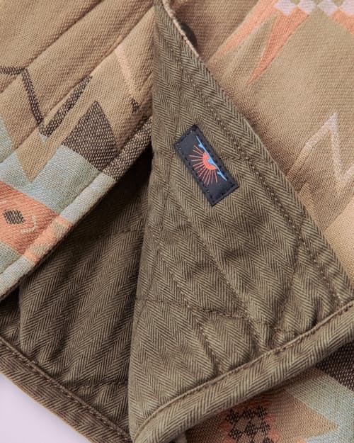 laydown detail image of Doug Good Feather Reversible Bondi Jacket