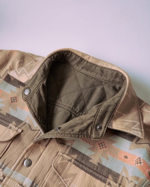 laydown detail image of Doug Good Feather Reversible Bondi Jacket