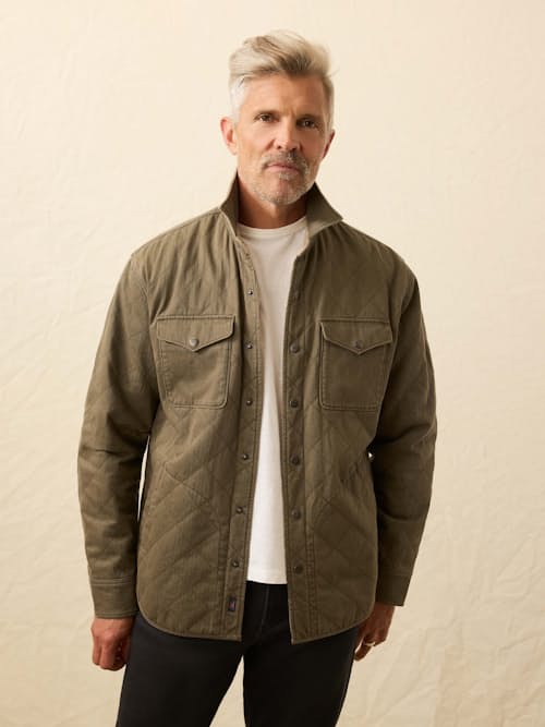 lifestyle image of Doug Good Feather Reversible Bondi Jacket