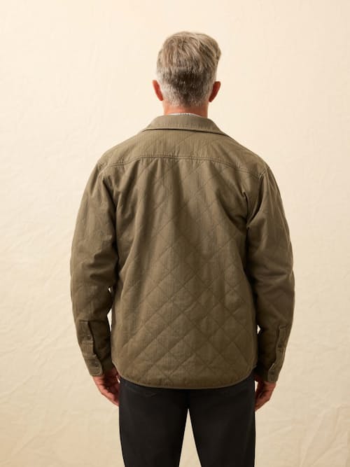 lifestyle image of Doug Good Feather Reversible Bondi Jacket