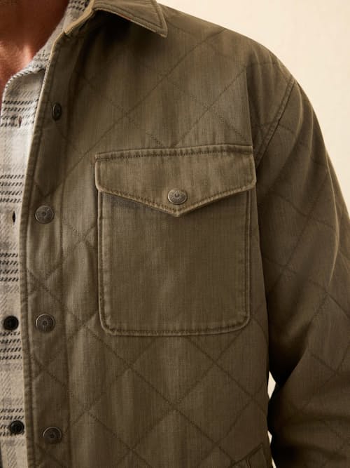 lifestyle image of Doug Good Feather Reversible Bondi Jacket