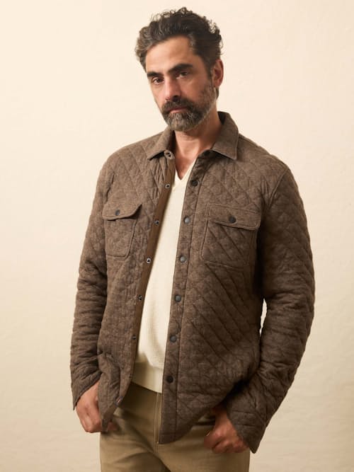 on model image of Epic Fleece Quilted CPO