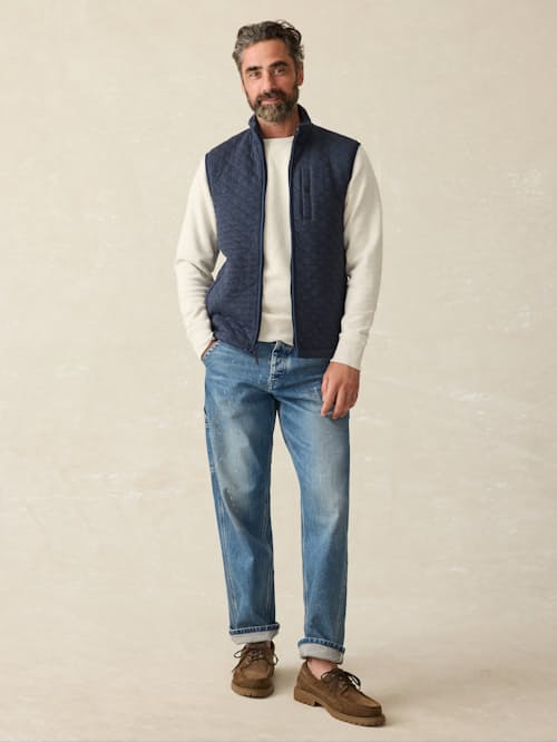 on model image of Epic Quilted Fleece Vest