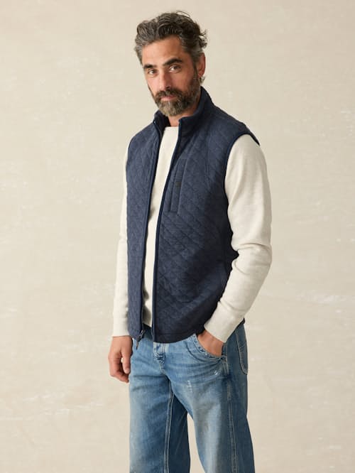on model image of Epic Quilted Fleece Vest