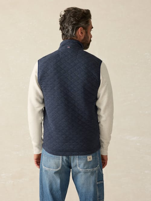 on model image of Epic Quilted Fleece Vest