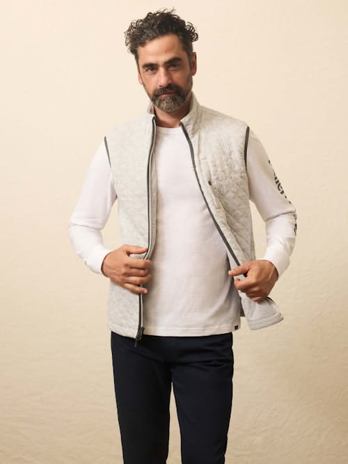 on model image of Epic Quilted Fleece Vest