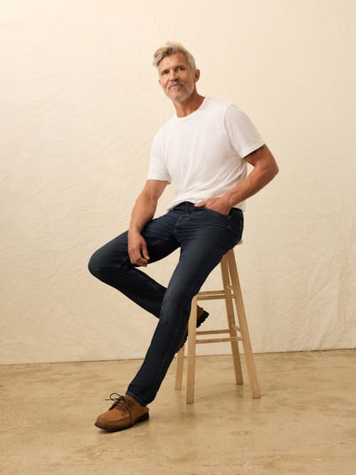 on model image of Stretch Terry 5-Pocket Pant