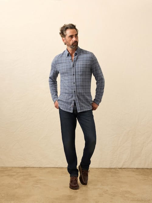 on model image of Legend Sweater Flannel Shirt