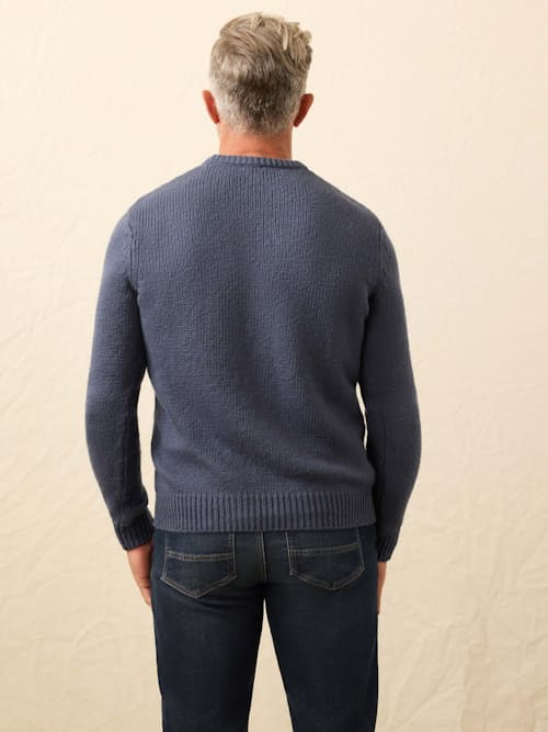 on model image of Heirloom Crewneck Sweater