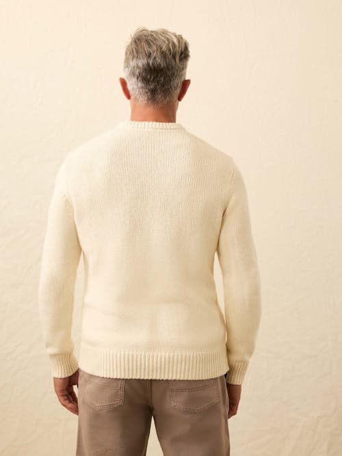 on model image of Heirloom Crewneck Sweater