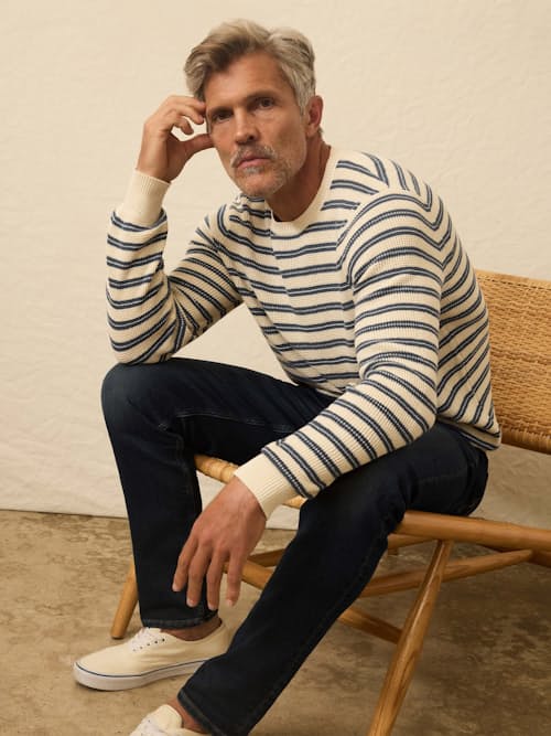 on model image of Sunwashed Crewneck Sweater