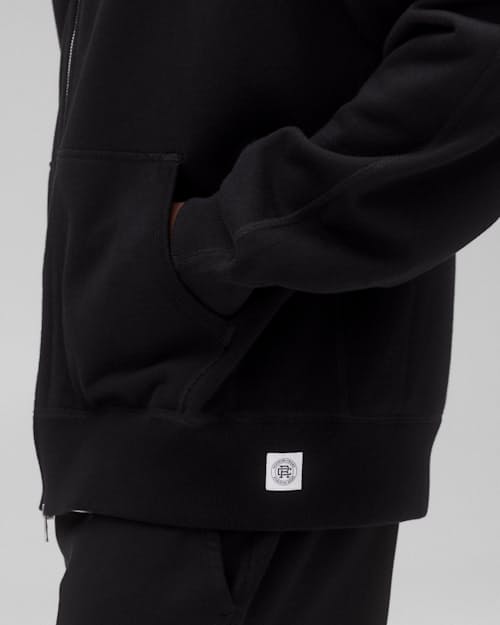 on model image of Midweight Terry Relaxed Zip Hoodie