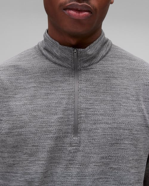 on model image of Solotex Mesh Tiebreak Quarter Zip