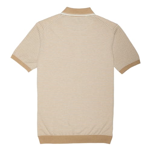 laydown image of Union Recycled Rib Knit Stripe Polo