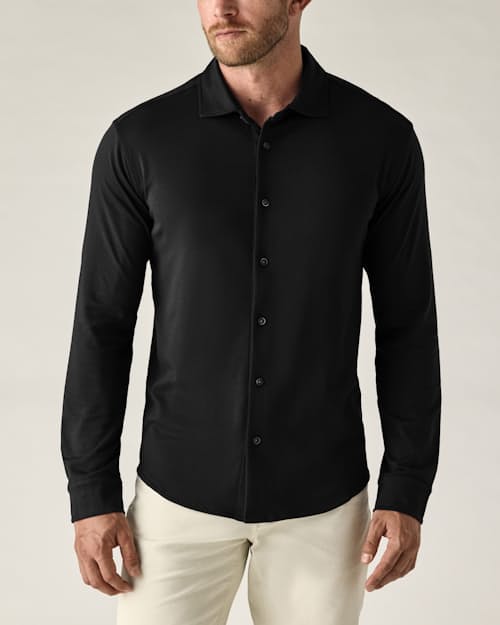 on model image of Aloeknit Long Sleeve Shirt