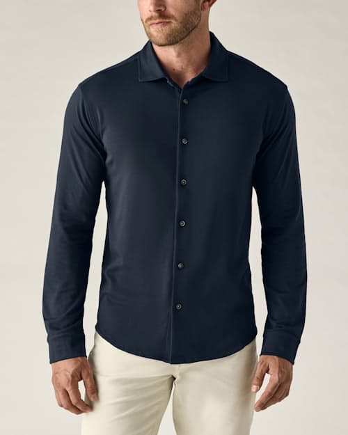 on model image of Aloeknit Long Sleeve Shirt