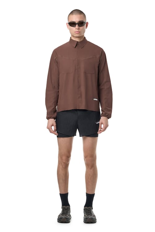 on model image of PeaceShell River Shirt