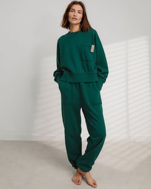on model image of Women's Silksweats Reversible Seamed Jogger
