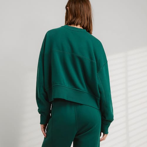 on model image of Women's Silksweats Reversible Seamed Sweatshirt